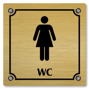 WC ženy, 148x148mm, zlatá, Kansas